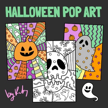 Preview of Halloween Pop Art 2 - Coloring Pages