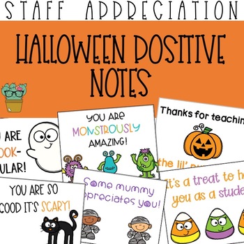 Preview of Halloween Positive Appreciation Notes