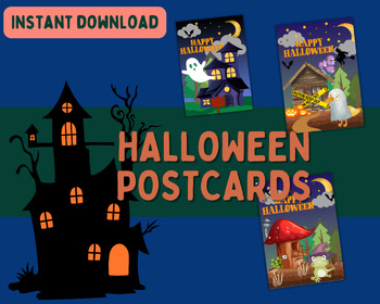 Preview of Halloween Postcards for Kids Halloween Celebration Party Favors