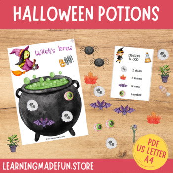 Halloween Potions Math Game (Free Printable for Kids) - Taming