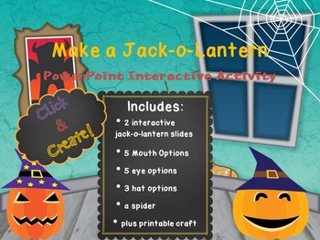 Preview of Jack-o-lantern Halloween Activity Power Point plus craft worksheet