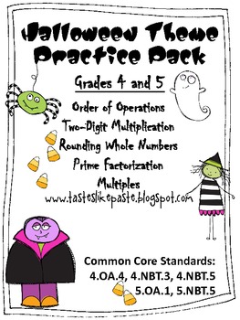 Preview of Halloween Practice Pack: Grades 4 and 5