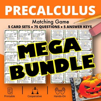 Preview of Halloween: PreCalculus BUNDLE Matching Games