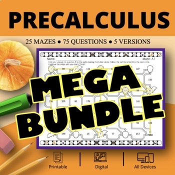 Preview of Halloween: PreCalculus BUNDLE Maze Activity