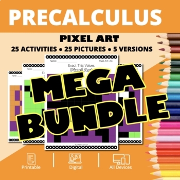 Preview of Halloween: PreCalculus BUNDLE Pixel Art Activities
