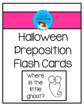 Preview of Halloween Preposition Flash Cards
