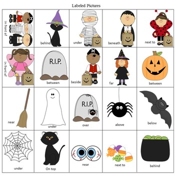 Halloween Preposition Play! An Expressive Language Activity | TpT