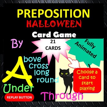 Preview of Halloween Preposition PowerPoint Digital Game Across Through Under Along Grammar