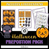 Halloween Prepostion worksheets for Kindergarten and ESL Y