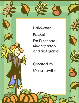 Preview of Halloween Preschool Kindergarten and first grade activity packet