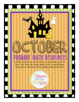 Preview of Halloween Primary Math Worksheet collection