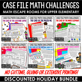 Holiday Escape Rooms Math Games Holiday Bundle (No cutting