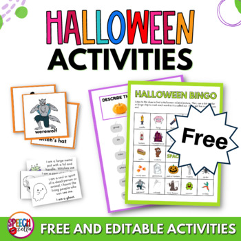 Halloween Printable Activities by Speechzella | Teachers Pay Teachers