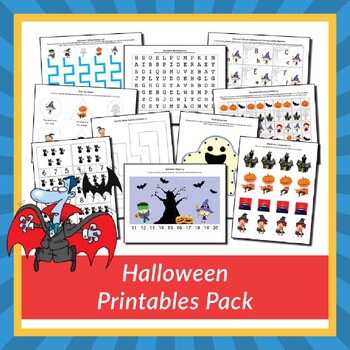 Halloween Printable Activity Pack For Kids WORKSHEETS | SIGHT WORDS |MATH