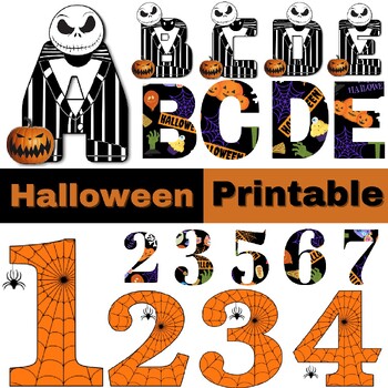 Preview of Halloween Printable Alphabet Letters and Numbers