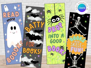 Preview of Halloween Printable Bookmarks | Student Halloween Name Bookmarks