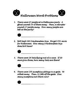 halloween problem solving year 6