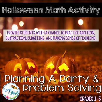 Preview of Halloween Math Activity: Planning A Party & Problem Solving