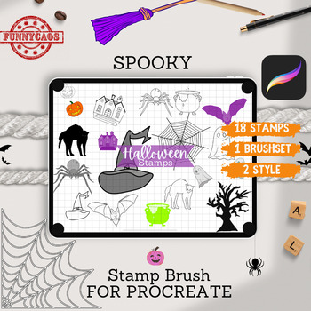 Preview of Halloween Procreate Brush Stamp - Halloween Clipart