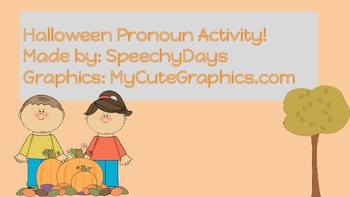 Preview of Halloween Pronoun Freebie
