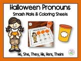 Halloween Pronouns Smash Mats & Coloring Sheets