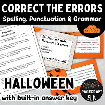 Preview of Halloween Proofreading | Correct the Spelling, Punctuation and Grammar Errors