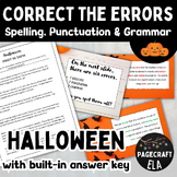 Halloween Proofreading | Correct the Spelling, Punctuation