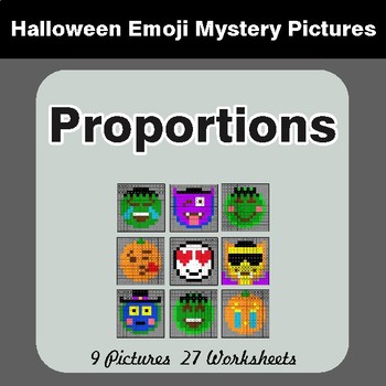 Halloween: Proportions - Color-By-Number Math Mystery Pictures