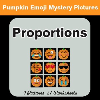 Halloween:  Proportions - Color-By-Number Math Mystery Pictures