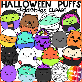 Preview of Halloween Puffs Clipart - Cuddlebugs Collection Halloween Clipart