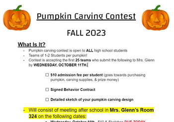 Preview of Halloween: Pumpkin Carving Contest - Packet and Lesson