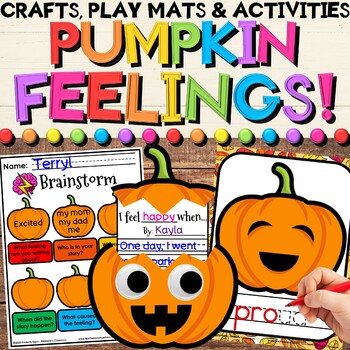 Preview of Halloween Pumpkin Feelings Social-Emotional Learning Craft & Writing Activities