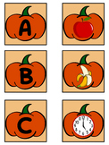 Halloween Pumpkin First Letter Matching Flash Cards