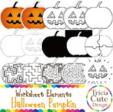 Halloween Pumpkin Jack O’Lantern Worksheet Elements