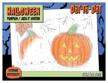 Preview of Halloween Pumpkin / Jack o' Lantern Extreme Difficulty Dot-to-Dot PDF