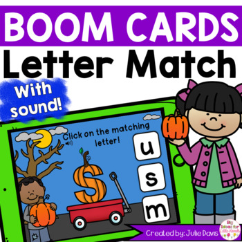 Preview of Halloween Pumpkin Letter Match Digital Game Boom Cards™