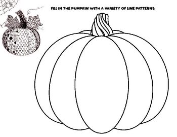 Halloween Pumpkin Mindfulness Zentangle Coloring Sheet by KRIOpie Design