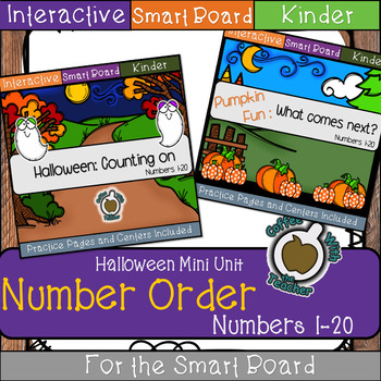 Preview of Halloween Pumpkin Mini Bundle: Number Order 1-20 (SMART Board)