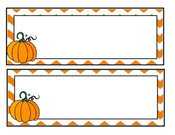 Pumpkin name tags printable