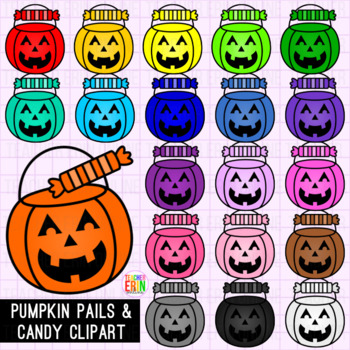 Preview of Halloween Pumpkin Pails and Candy Clipart