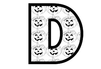 Preview of Halloween Pumpkins, Blackline, A to Z, 0 to 9, Bulletin Board Letters, Numbers,