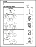 Halloween Pumpkins Cut & Match Worksheets | Numbers 1-5