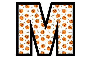 Preview of Halloween Pumpkins, Fall, A to Z, 0 to 9, Bulletin Board Letters, Numbers, Set 1