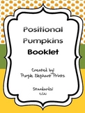 Halloween Pumpkins Positional Words Booklet