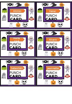 Punch Cards for Rewards and Incentives: Behavior Management PRINT