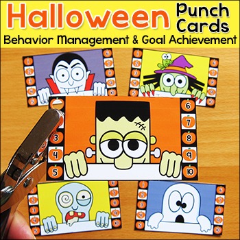 Preview of Halloween Punch Cards for Behavior Management & Goal Achievement