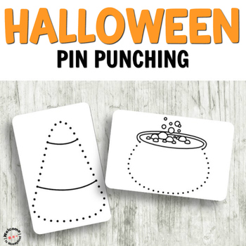 Preview of Halloween Push Pin Cards for Fine Motor activities