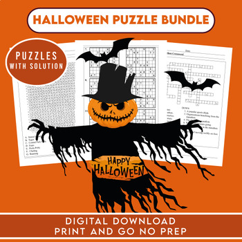 Preview of Halloween Puzzle Bundle: Celebrate Halloween with This Spooktacular Puzzle