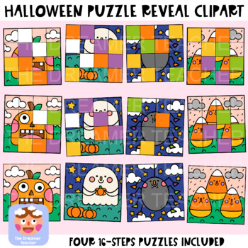 Preview of Halloween Puzzle Reveal Clipart