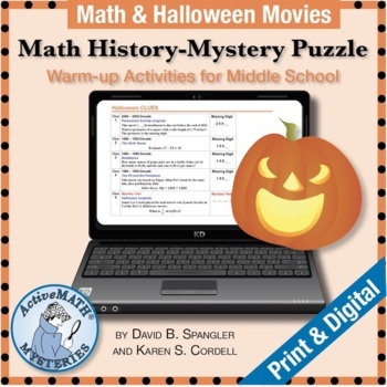 Preview of Halloween Puzzle for Middle School: Math & Halloween Movies | Mixed Review
